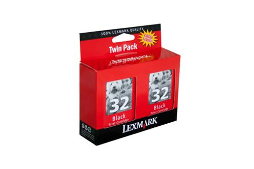 LEXMARK 2 PACK No.32 TPANZ08 BLACK INK CART TWIN PACK